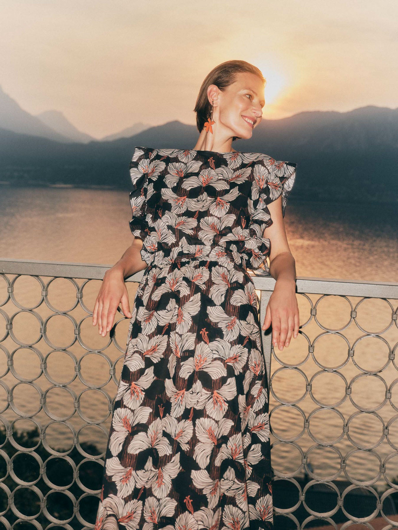 Midirock „Print Bloom Onyx“ – 100% Bio-Baumwolle