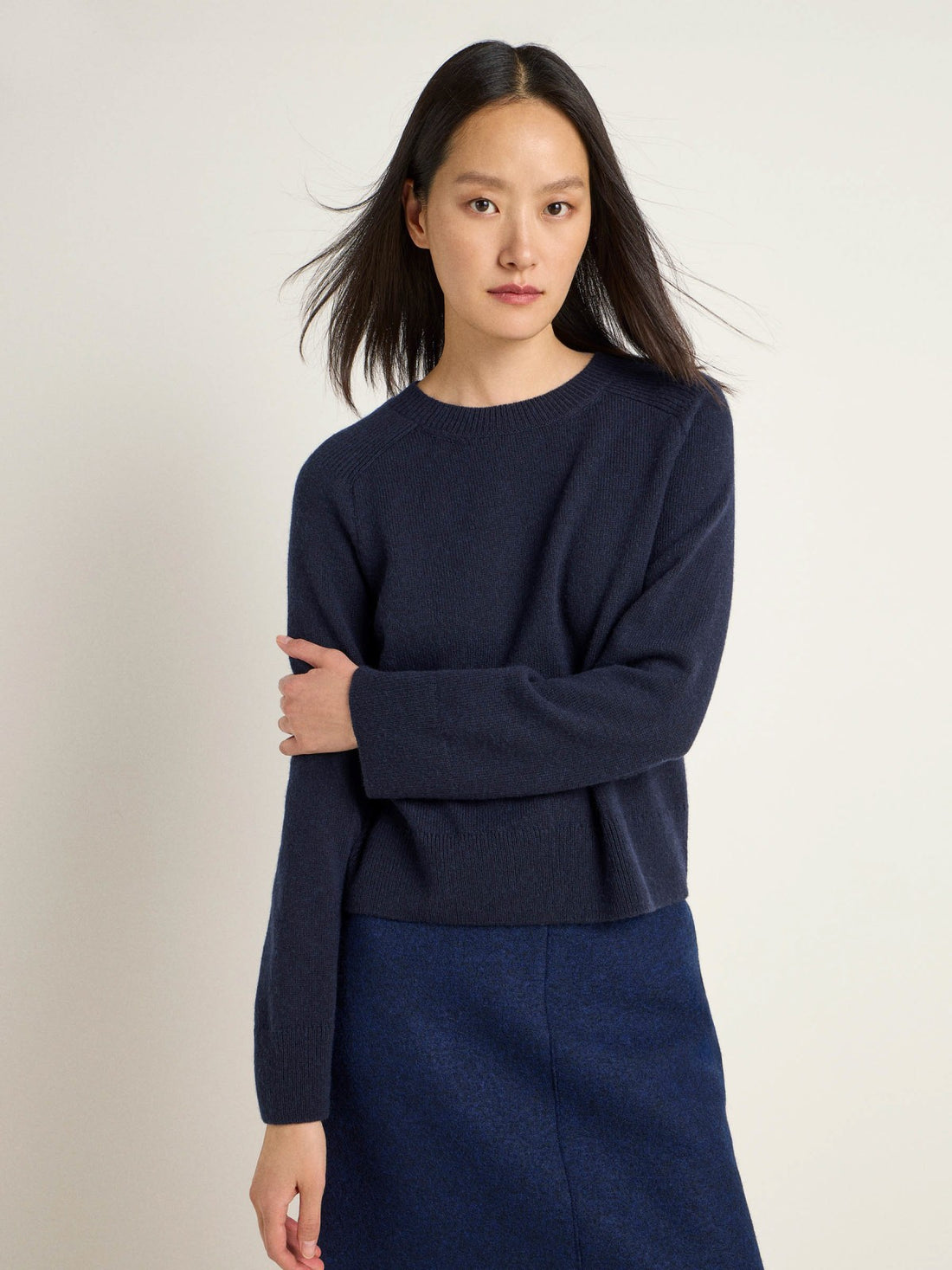 Cropped Pullover GOTS aus Bio-Schurwolle und Bio-Baumwolle