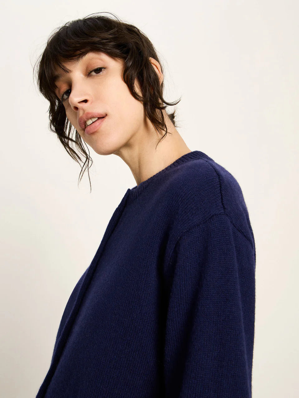 Boxy Strickjacke (GOTS) aus Bio-Schurwolle und Bio-Baumwolle