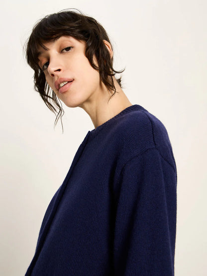 Boxy Strickjacke (GOTS) aus Bio-Schurwolle und Bio-Baumwolle
