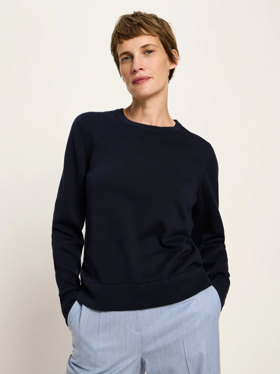 Rundhalspullover (GOTS) aus Bio-Baumwolle