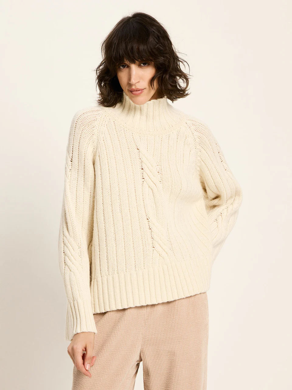 Rippenpullover Oversized (GOTS) aus Bio-Schurwolle und Bio-Baumwolle