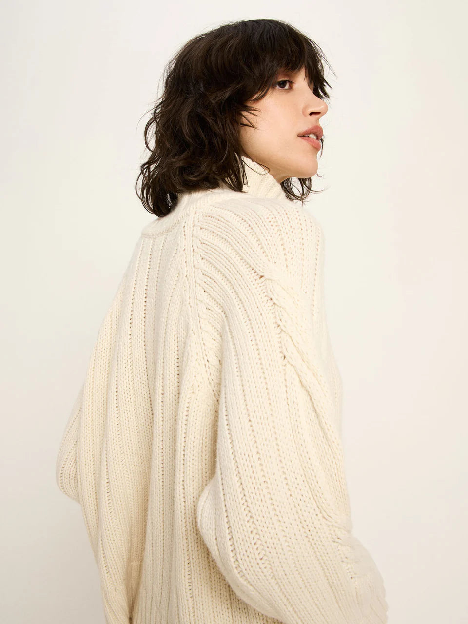 Rippenpullover Oversized (GOTS) aus Bio-Schurwolle und Bio-Baumwolle