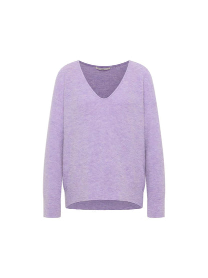 Pullover mit V-Ausschnitt aus Alpakawolle und Schurwolle