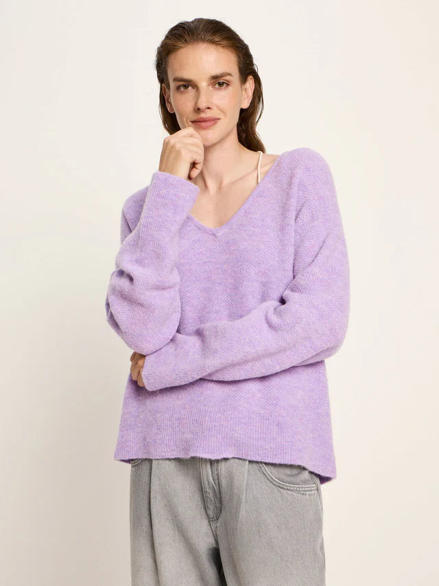 Pullover mit V-Ausschnitt aus Alpakawolle und Schurwolle