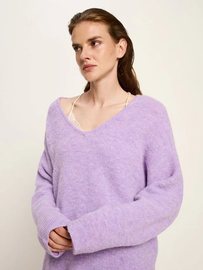 Pullover mit V-Ausschnitt aus Alpakawolle und Schurwolle