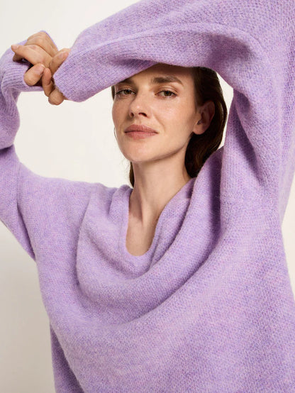 Pullover mit V-Ausschnitt aus Alpakawolle und Schurwolle