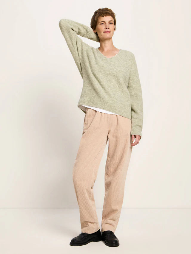 Pullover mit V-Ausschnitt aus Alpakawolle und Schurwolle