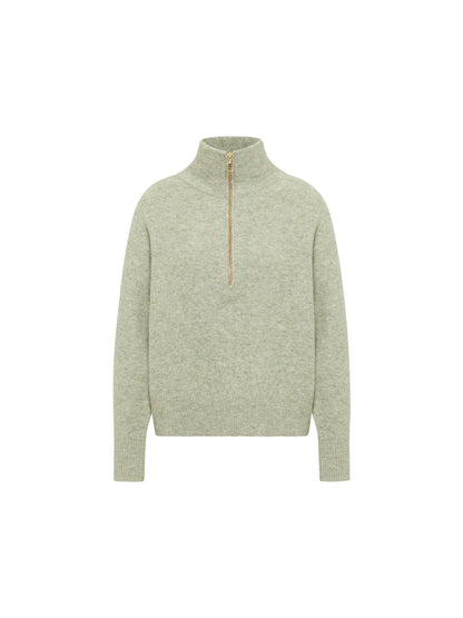 Half-Zip Pullover aus Alpakawolle und Schurwolle