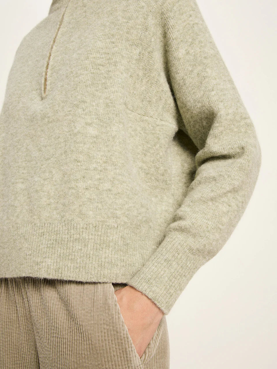 Half-Zip Pullover aus Alpakawolle und Schurwolle