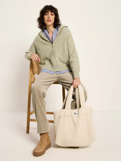 Half-Zip Pullover aus Alpakawolle und Schurwolle