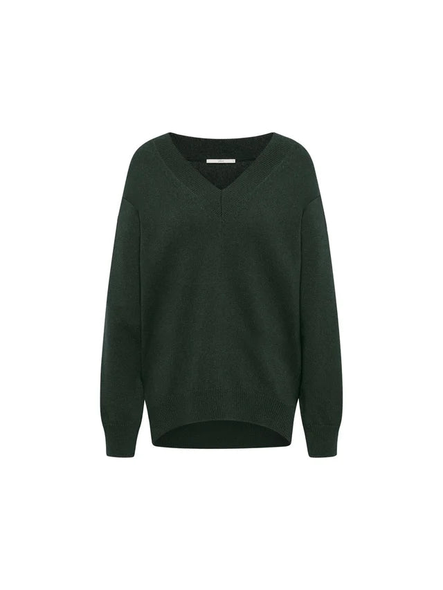 Pullover mit V-Ausschnitt (GOTS) aus Bio-Schurwolle und Bio-Baumwolle