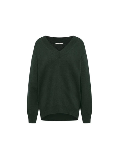 Pullover mit V-Ausschnitt (GOTS) aus Bio-Schurwolle und Bio-Baumwolle
