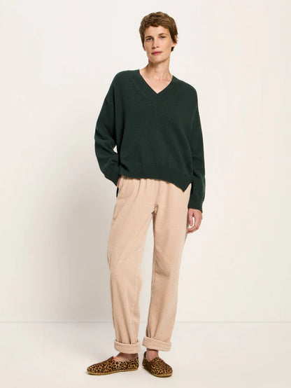 Pullover mit V-Ausschnitt (GOTS) aus Bio-Schurwolle und Bio-Baumwolle