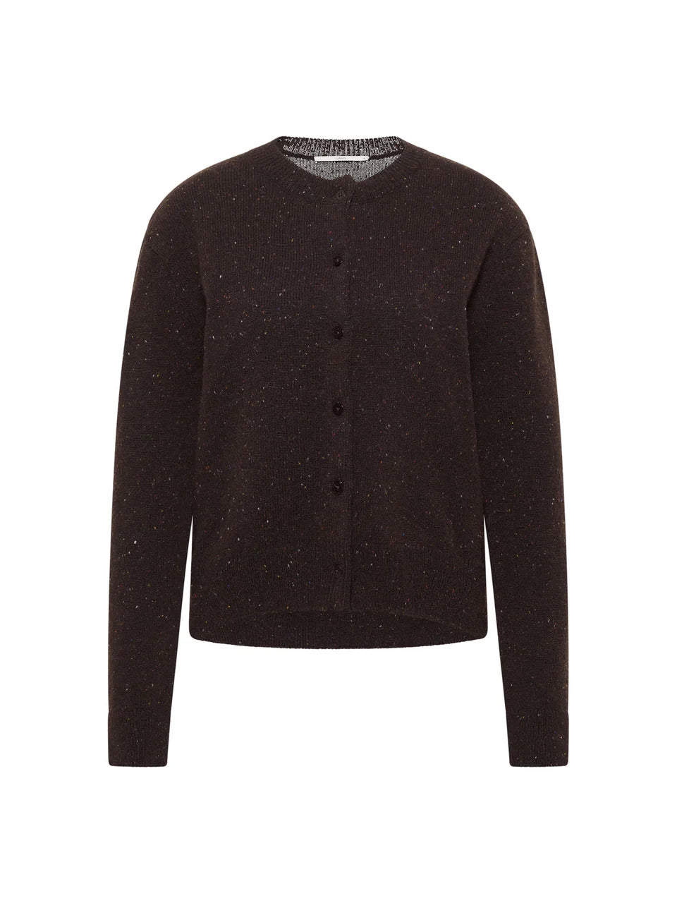 Boxy Strickjacke GOTS – Bitter Chocolate Tweed