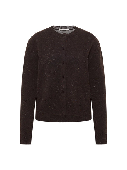 Boxy Strickjacke GOTS – Bitter Chocolate Tweed