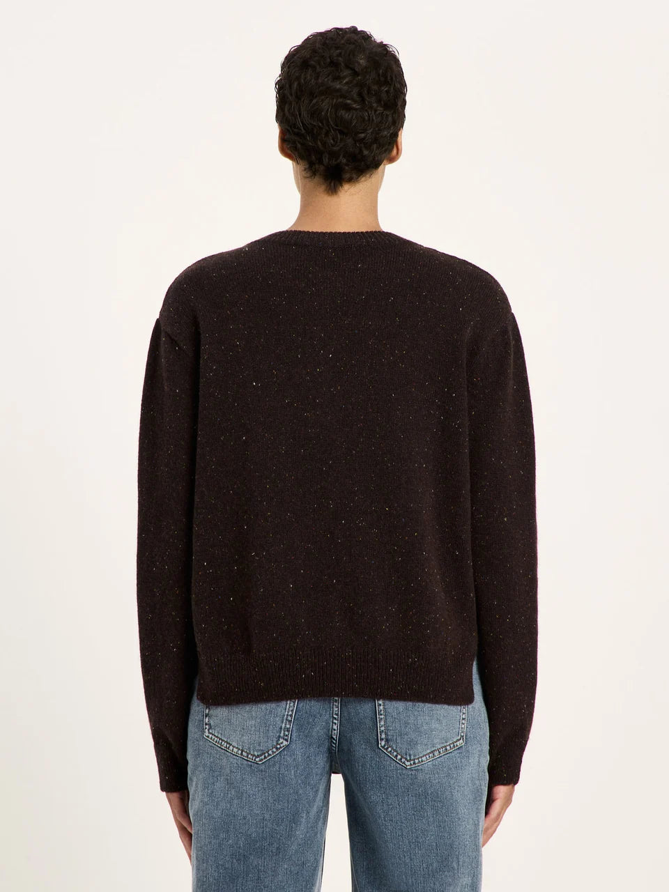 Boxy Strickjacke GOTS – Bitter Chocolate Tweed