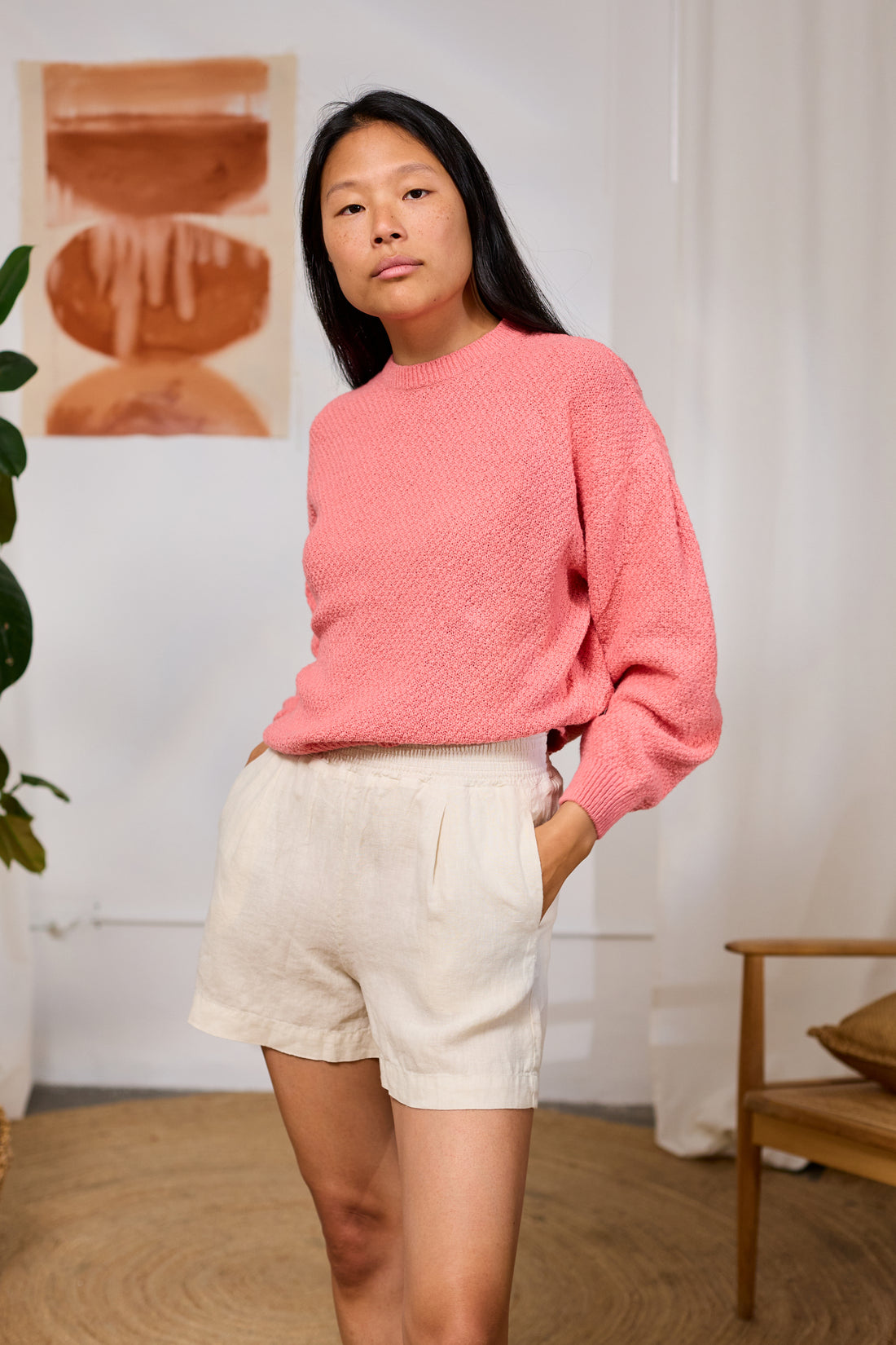 Strickpullover Pink – nachhaltiger Damenpullover aus Bio-Baumwolle