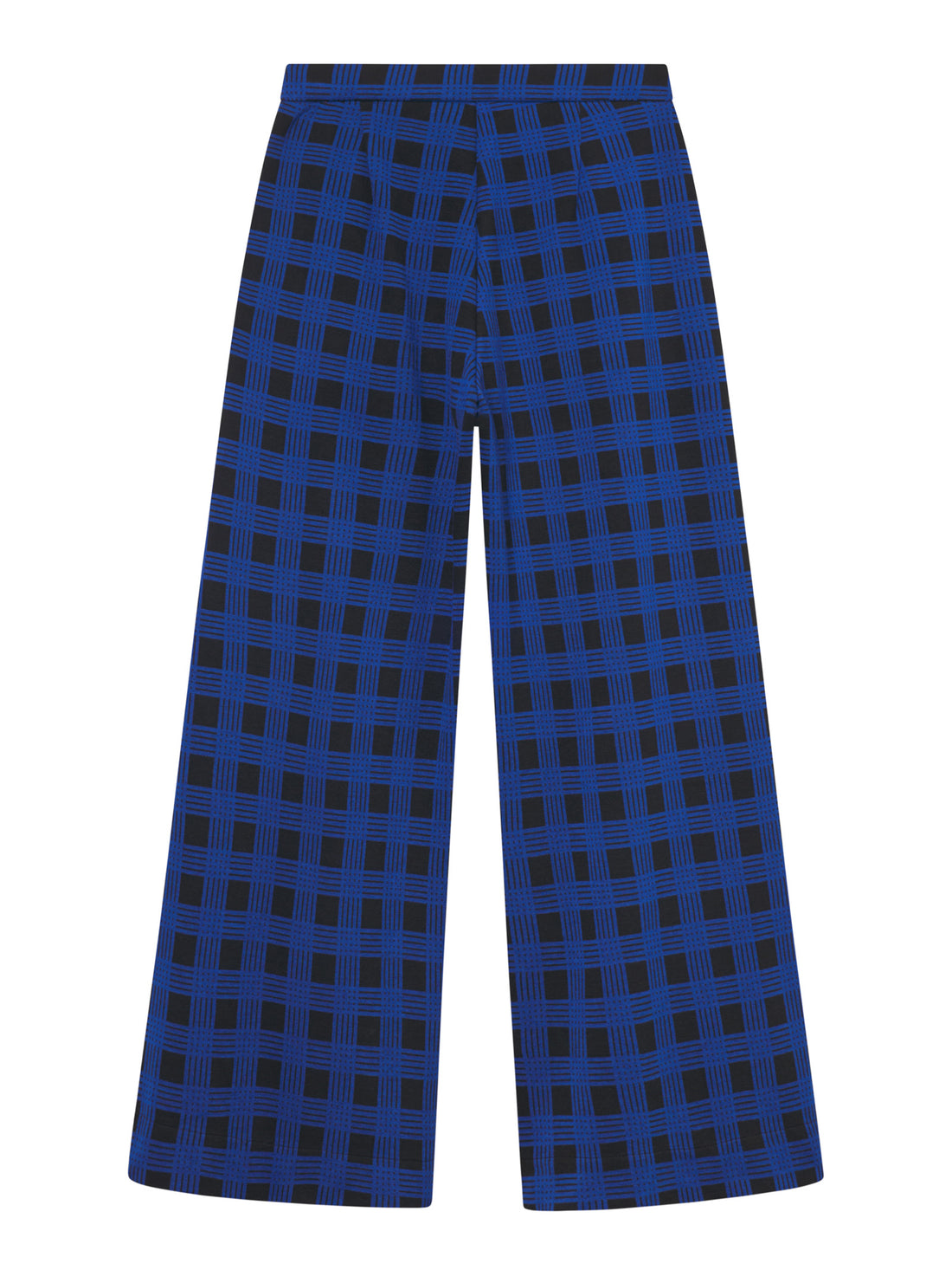 Lizzy Stardust Palazzo Trousers in Checker Blue Black – karierte Hose mit weitem Bein