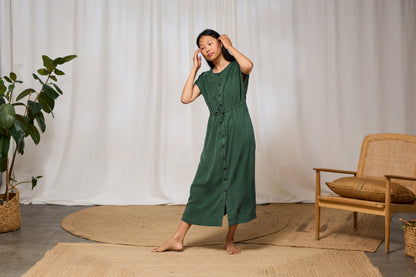 Kleid Dark Green – nachhaltiges Midi-Kleid aus TENCEL™ Lyocell