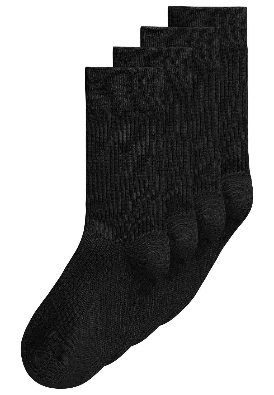 Gerippte Socken 4er Pack