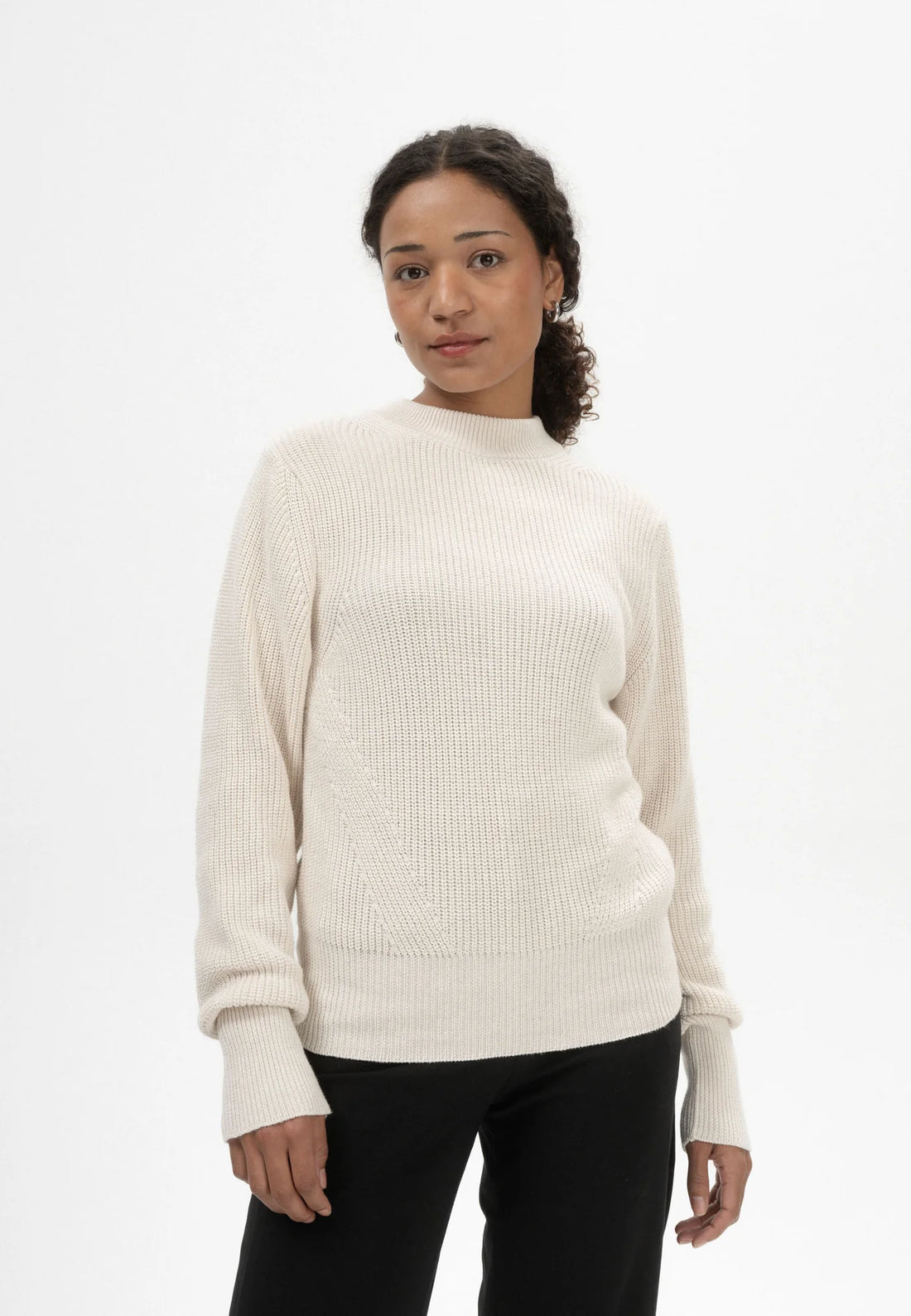 Strickpullover RIYA cream melange Bio Baumwolle