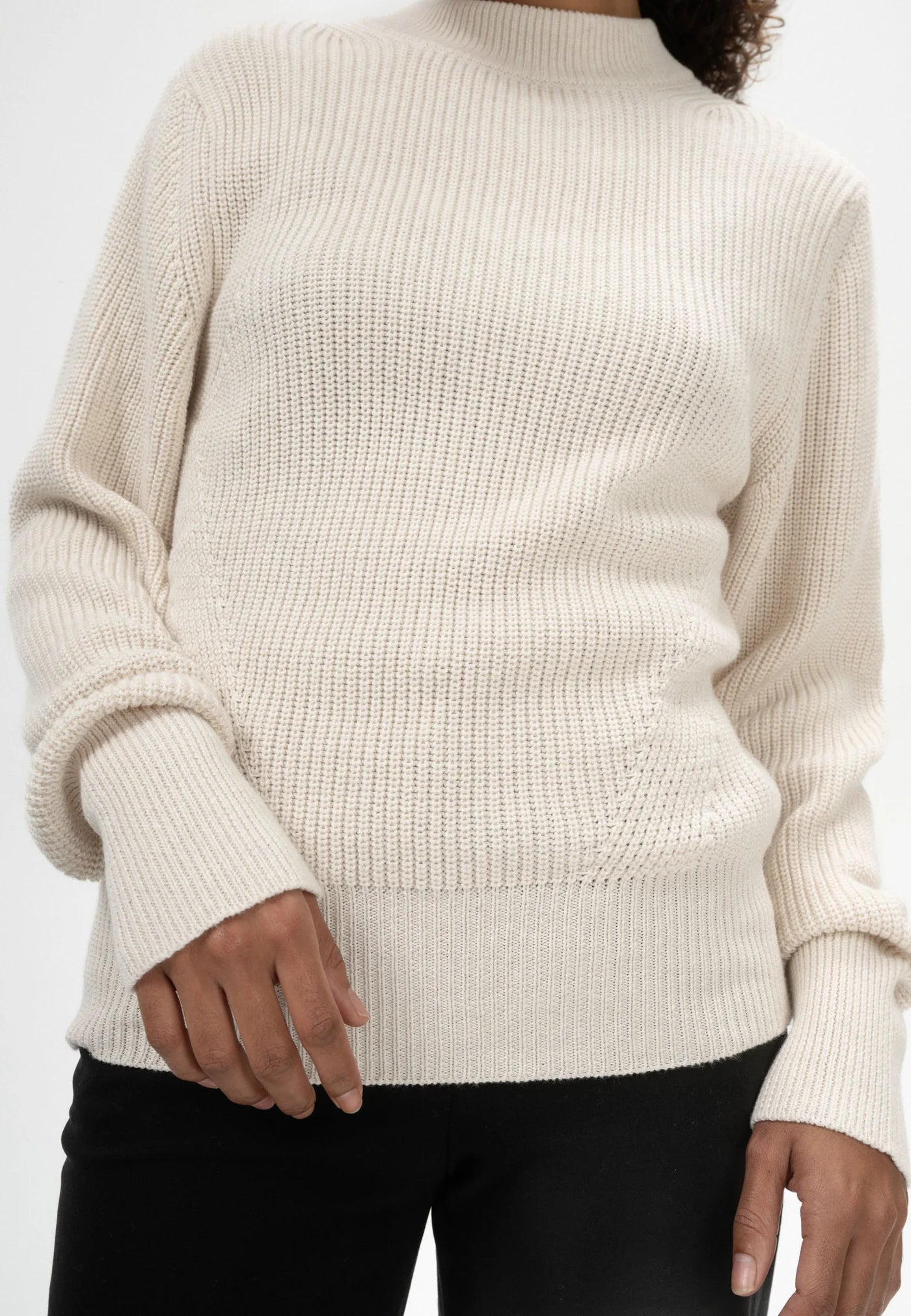 Strickpullover RIYA cream melange Bio Baumwolle