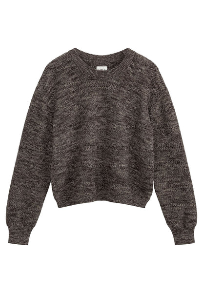 Damen Strukturierter Strickpullover brown speckles Style SURIYA