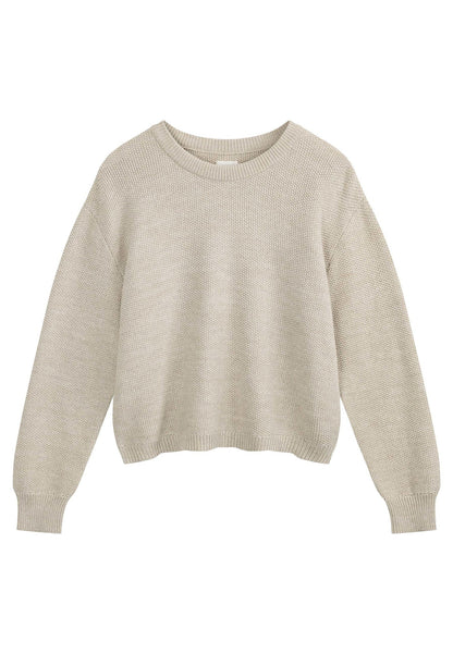 Damen Strukturierter Strickpullover cream speckles Style SURIYA