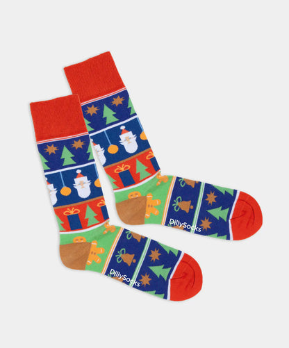 Hello Santa – bunte Socken mit Weihnachts-Motiv
