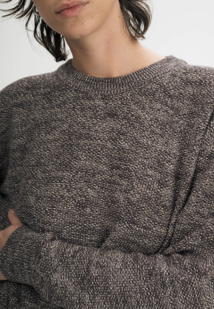Damen Strukturierter Strickpullover brown speckles Style SURIYA