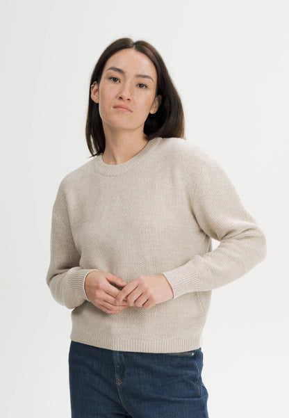 Damen Strukturierter Strickpullover cream speckles Style SURIYA