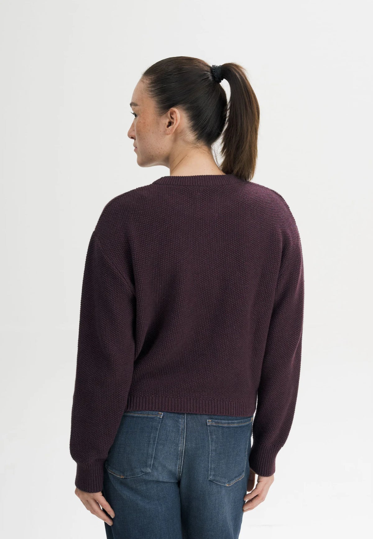 Damen Strukturierter Strickpullover elderberry melange Style SURIYA