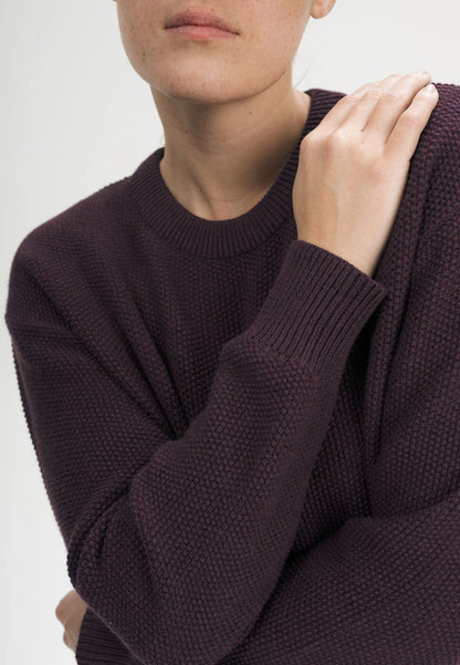 Damen Strukturierter Strickpullover elderberry melange Style SURIYA
