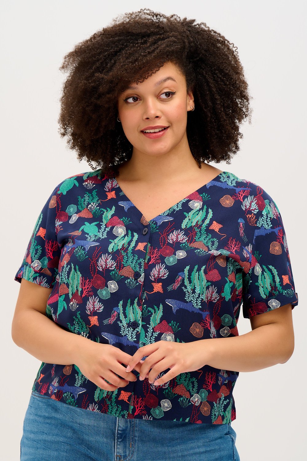 Bluse Hatty mit Unterwasser-Print