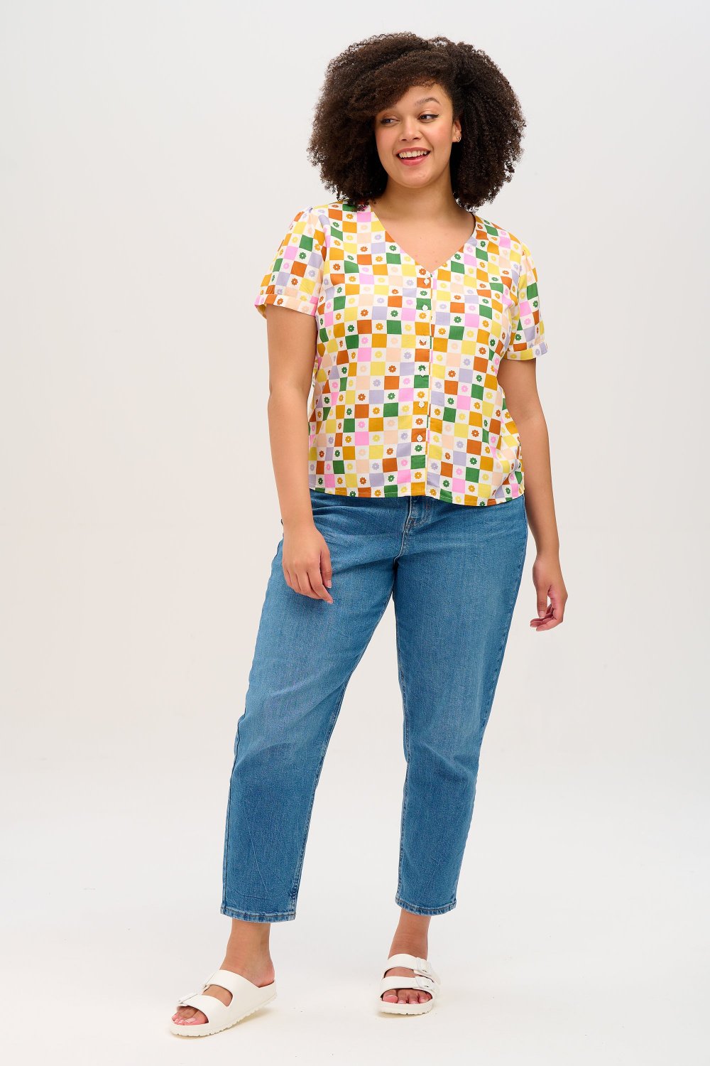 Lockere Kurzarm-Bluse Viola