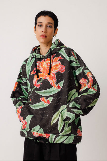 ADI-GOTS SWEATSHIRT – HOODIE MIT FLORALEM PRINT