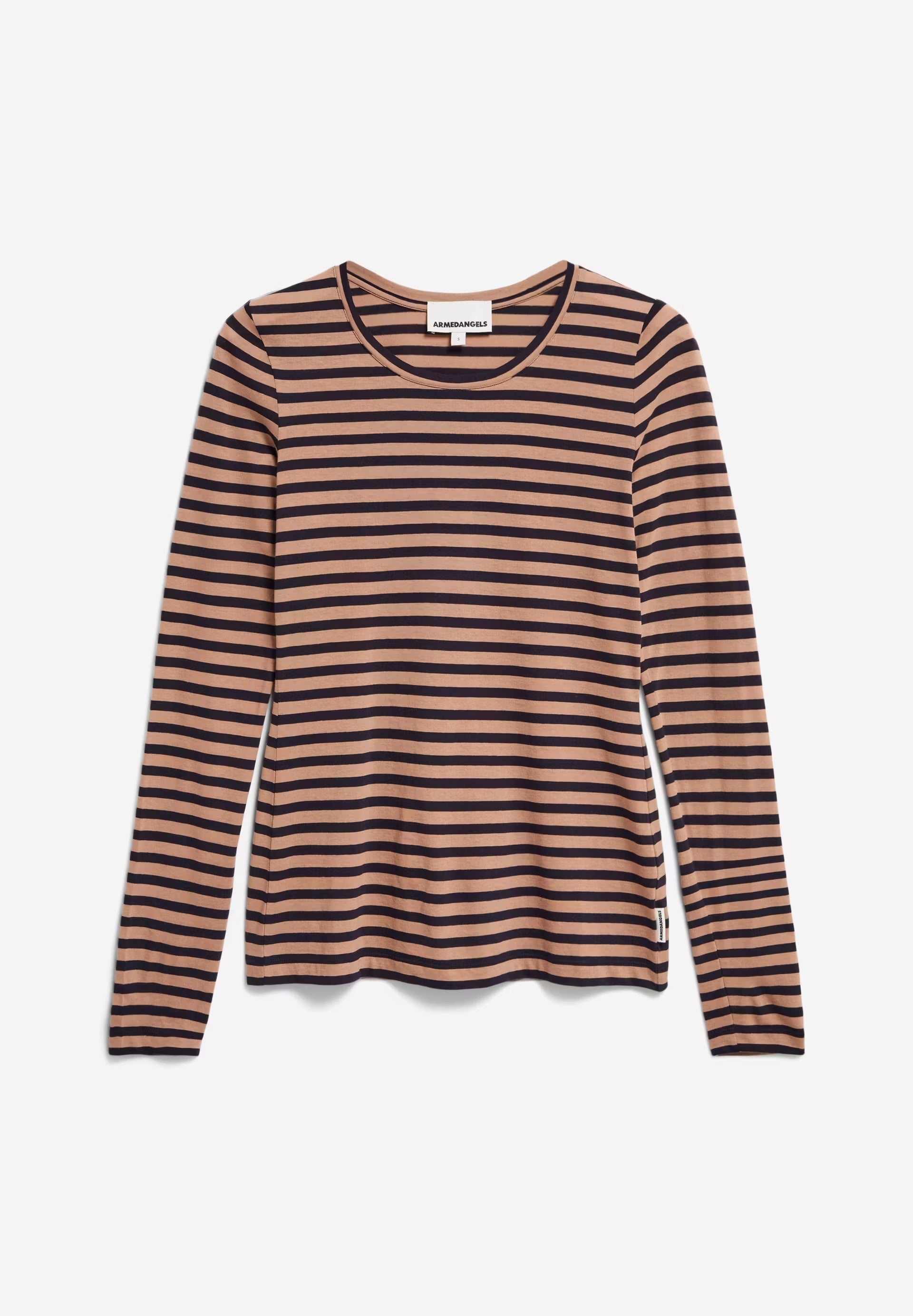 ENRICCAA STRIPES IN CINNAMON DUST - NIGHT SKY – LONGSLEEVE SLIM FIT AUS BIO-BAUMWOLLE