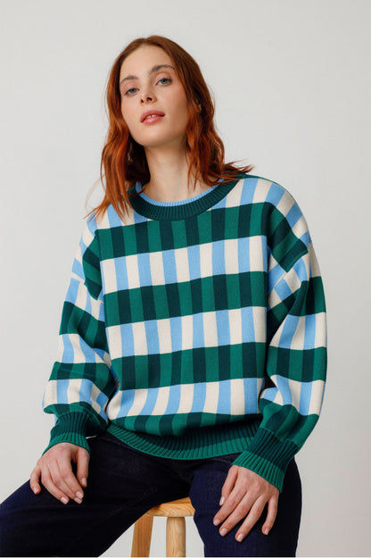 LARHUN-GOTS SWEATER – PULLOVER MIT GEOMETRISCHEM MUSTER