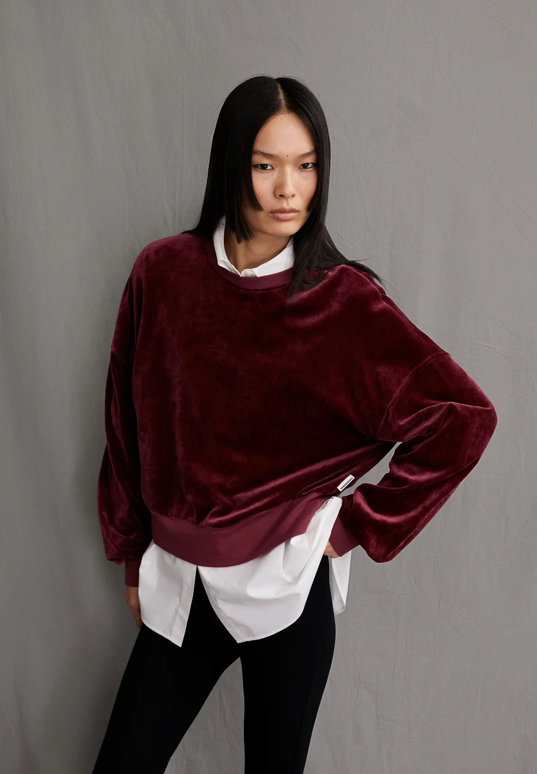 LEDIANAA in cranberry juice – SWEATSHIRT OVERSIZED FIT AUS TENCEL™ MODAL MIX