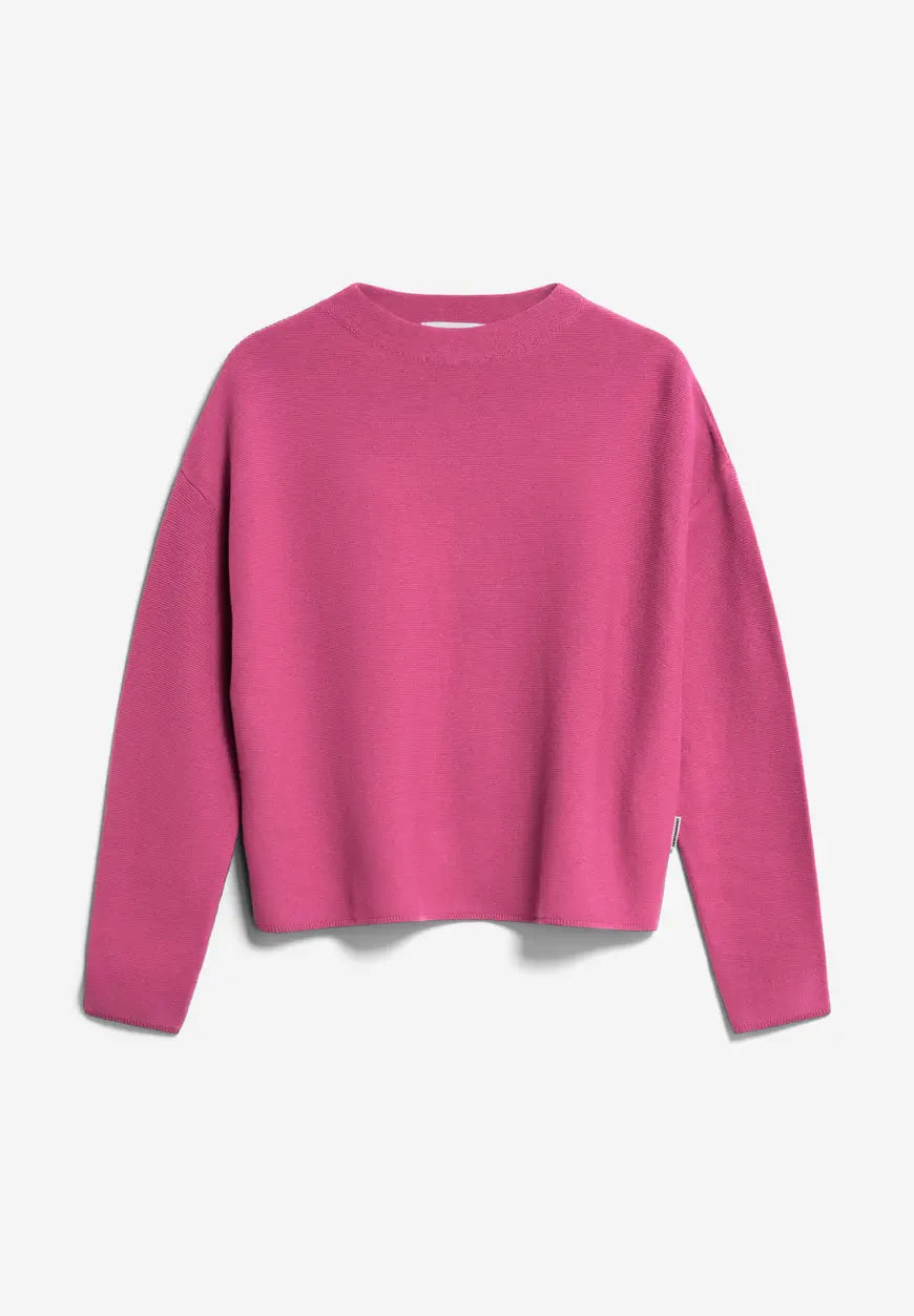 MERINAA LINKS LINKS in Crushed Berry – Pullover Loose Fit aus Bio-Baumwolle