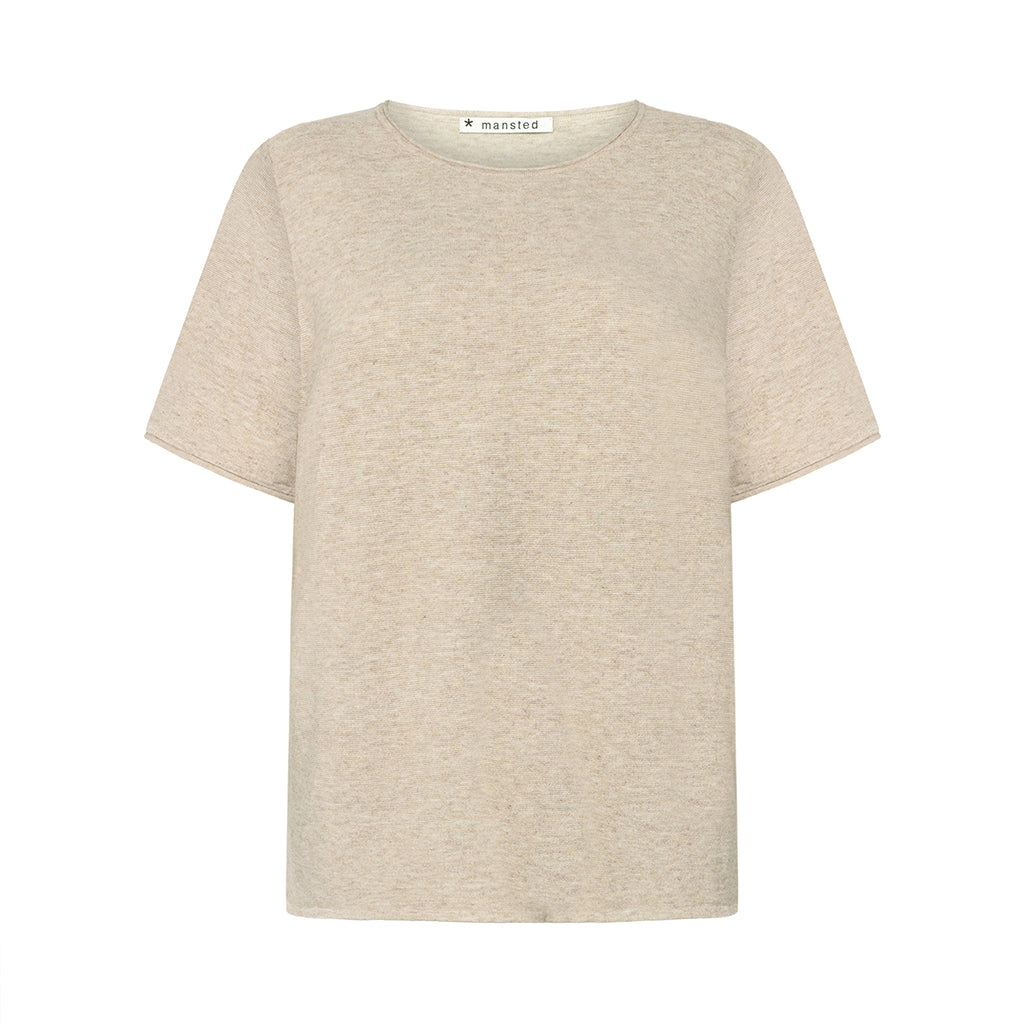 mia in oat – fein gestricktes T-Shirt