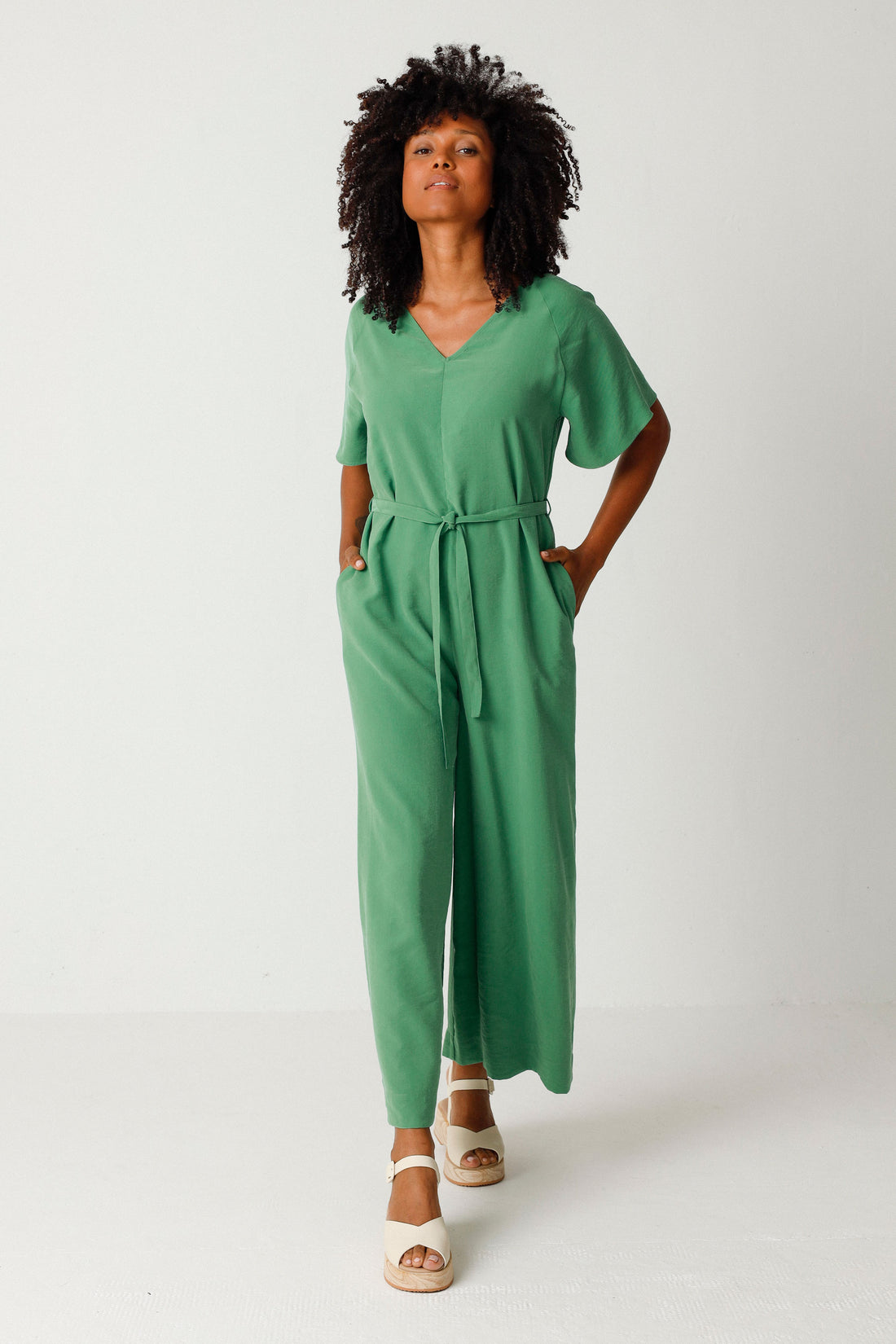 Lockerer Jumpsuit KAIE in Grass Green