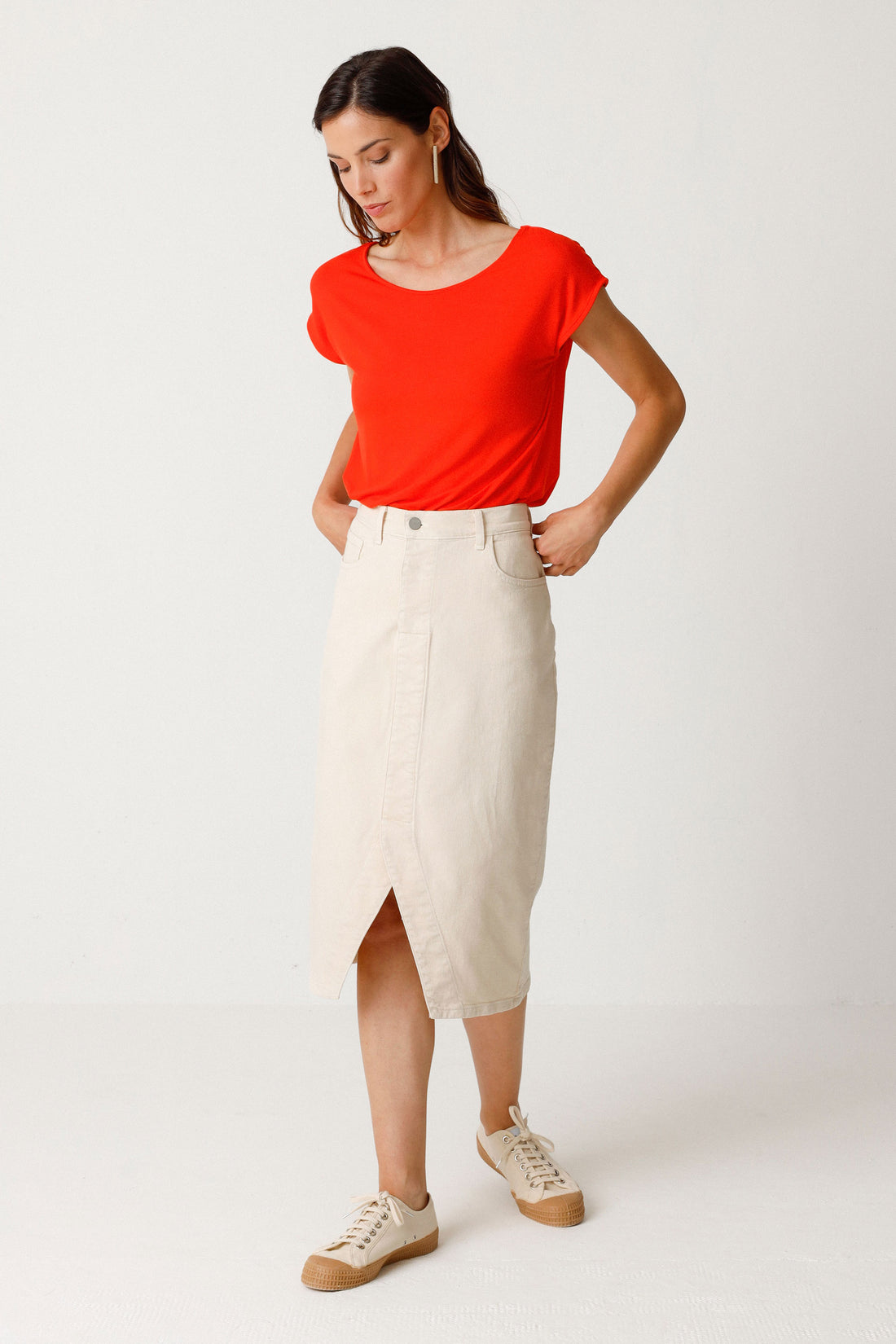 Bleistiftrock AINTZANE in Cream