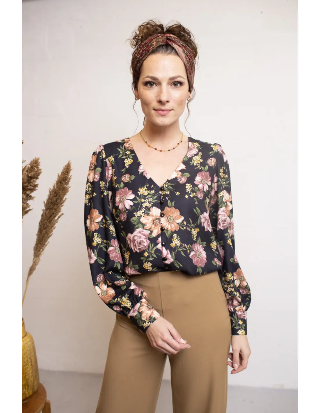 CELIA Bluse Renoir Black aus Crêpes-Viskose