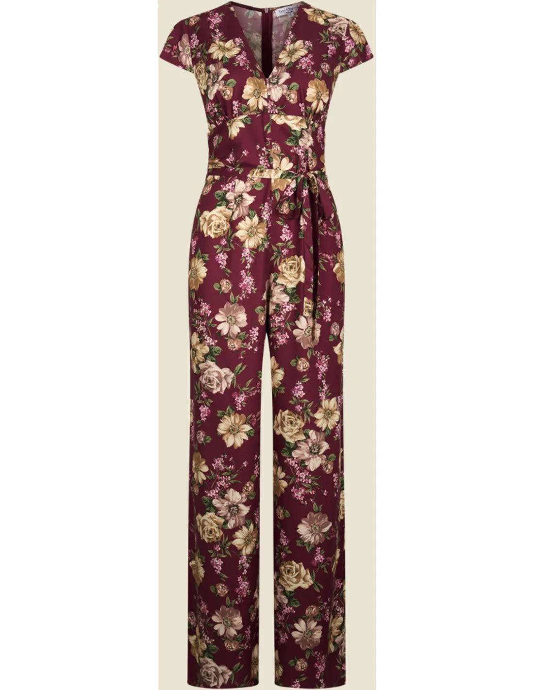 VENICE Jumpsuit Renoir Burgundy aus Crêpes-Viskose